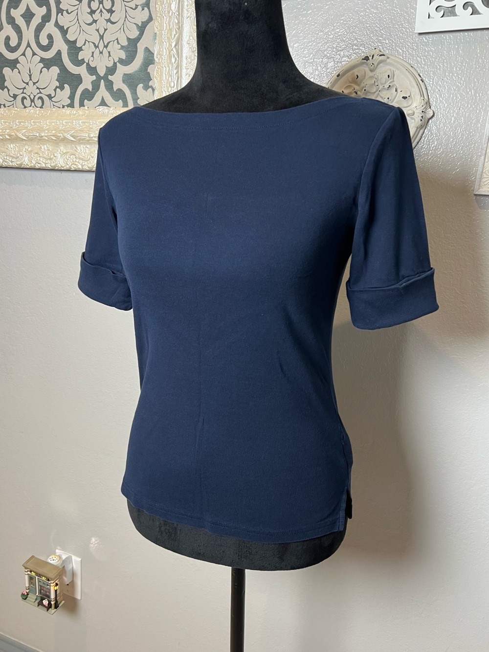 Ralph LaurenClassic Navy Boatneck Women’s Top - Picture 5 of 12